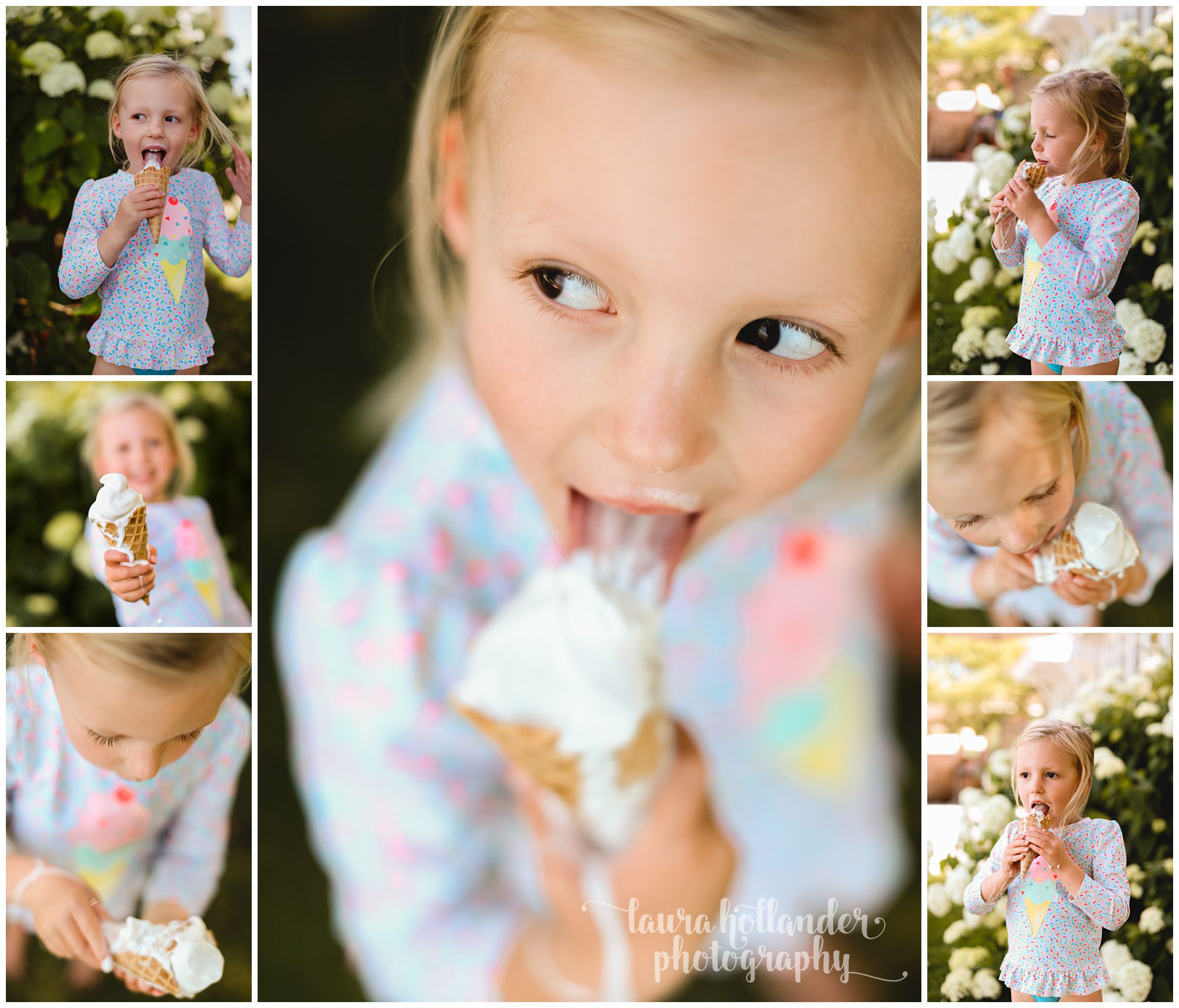 todder girl with ice cream cone summer mini sessions grand rapids michigan