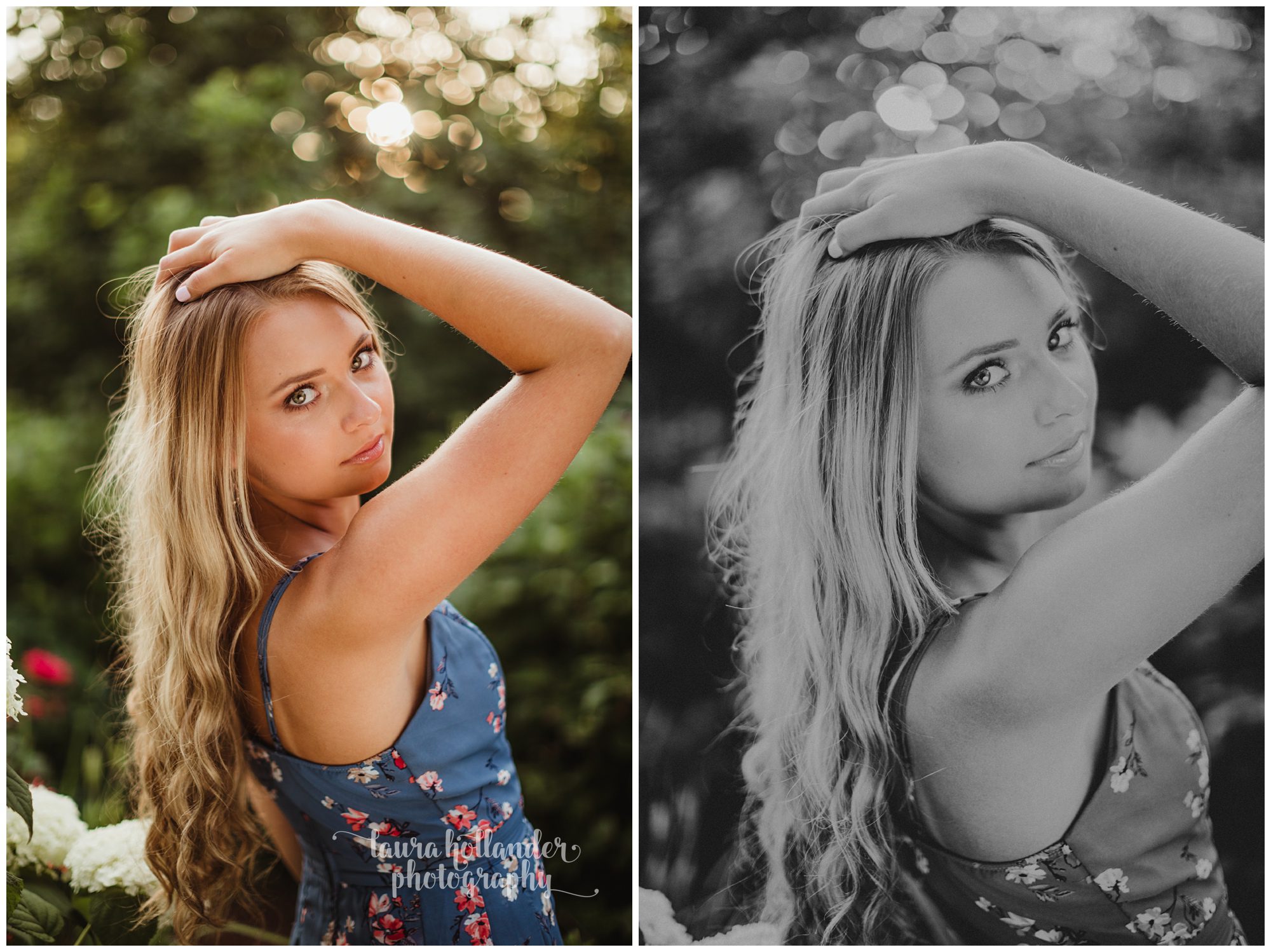 battle creek senior girl at Southern Exposure farm, senior session what to wear, floral blue romper