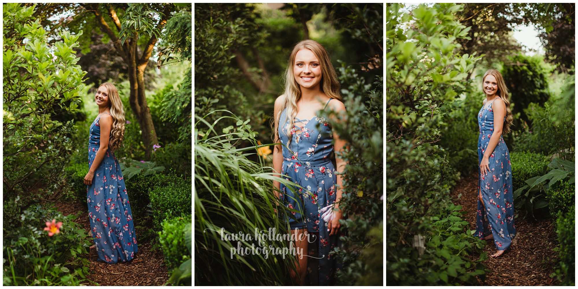 battle creek senior girl at Southern Exposure farm, senior session what to wear, floral blue romper