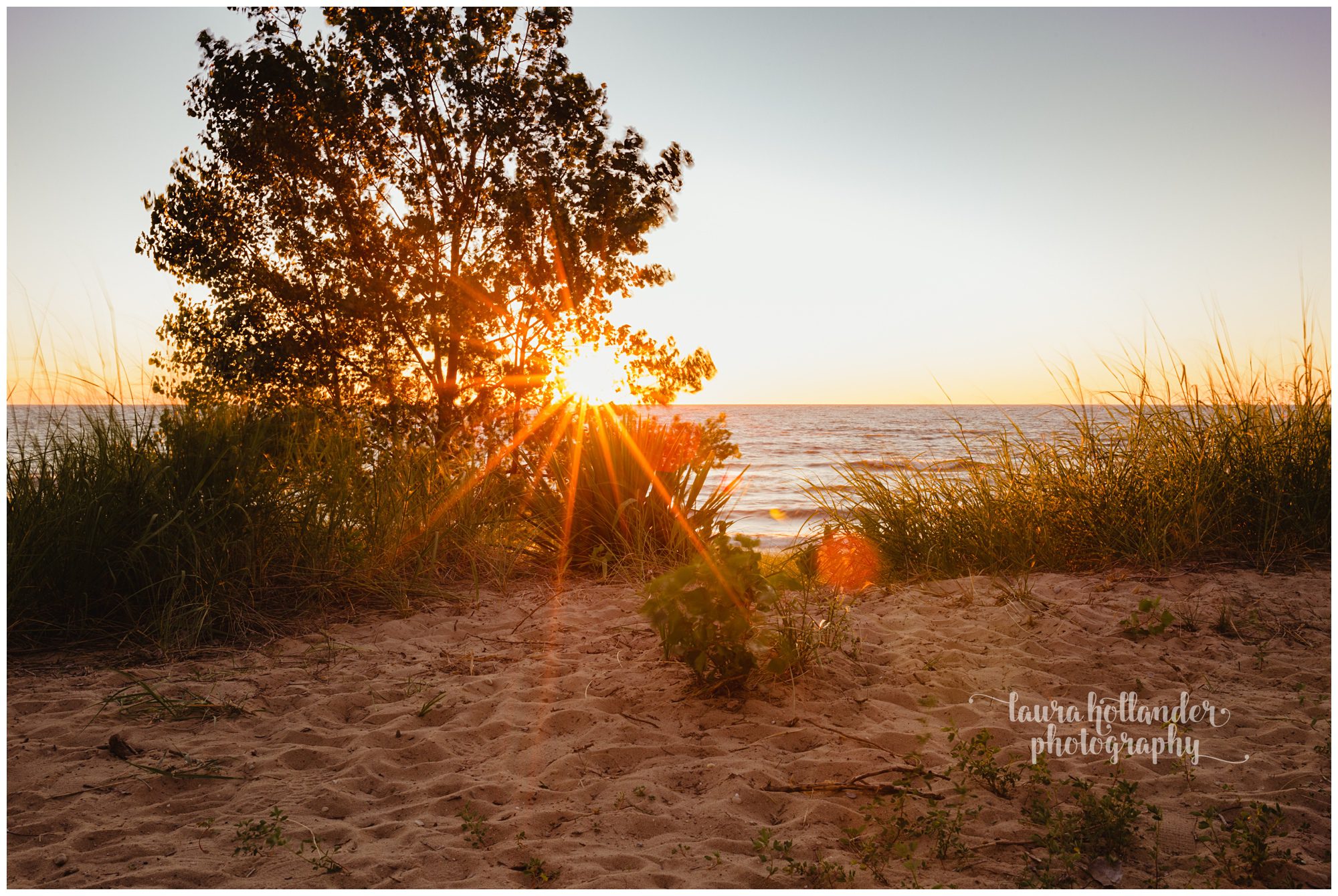 Pure Michigan sunset in Saugatuck, MI at Oval Beach, Laura Hollander Photography