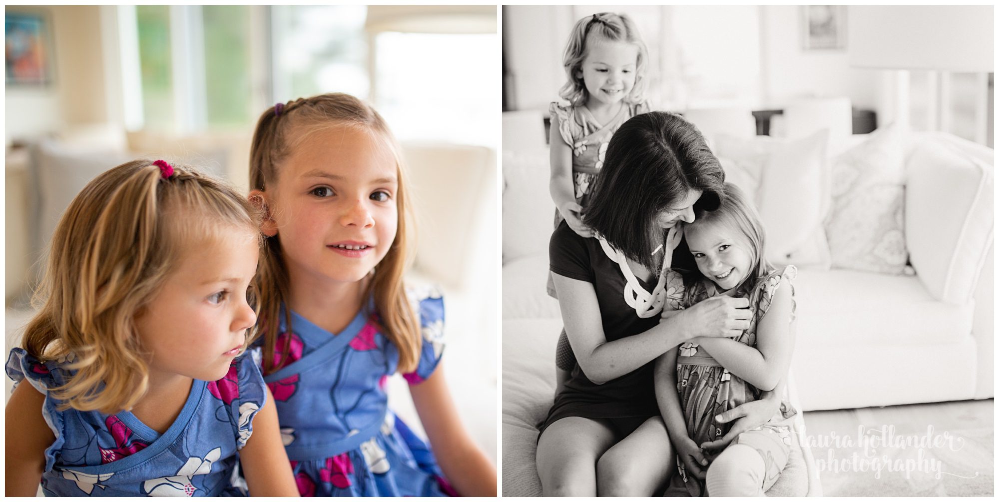 mother and two daughters, lifestyle photography, Laura Hollander Photography