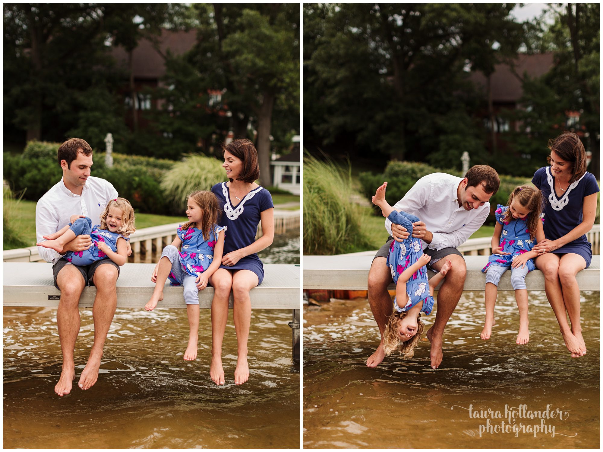 family of four, lake goguac, battle creek michigan lifestyle photography, Laura Hollander Photography, lake portraits