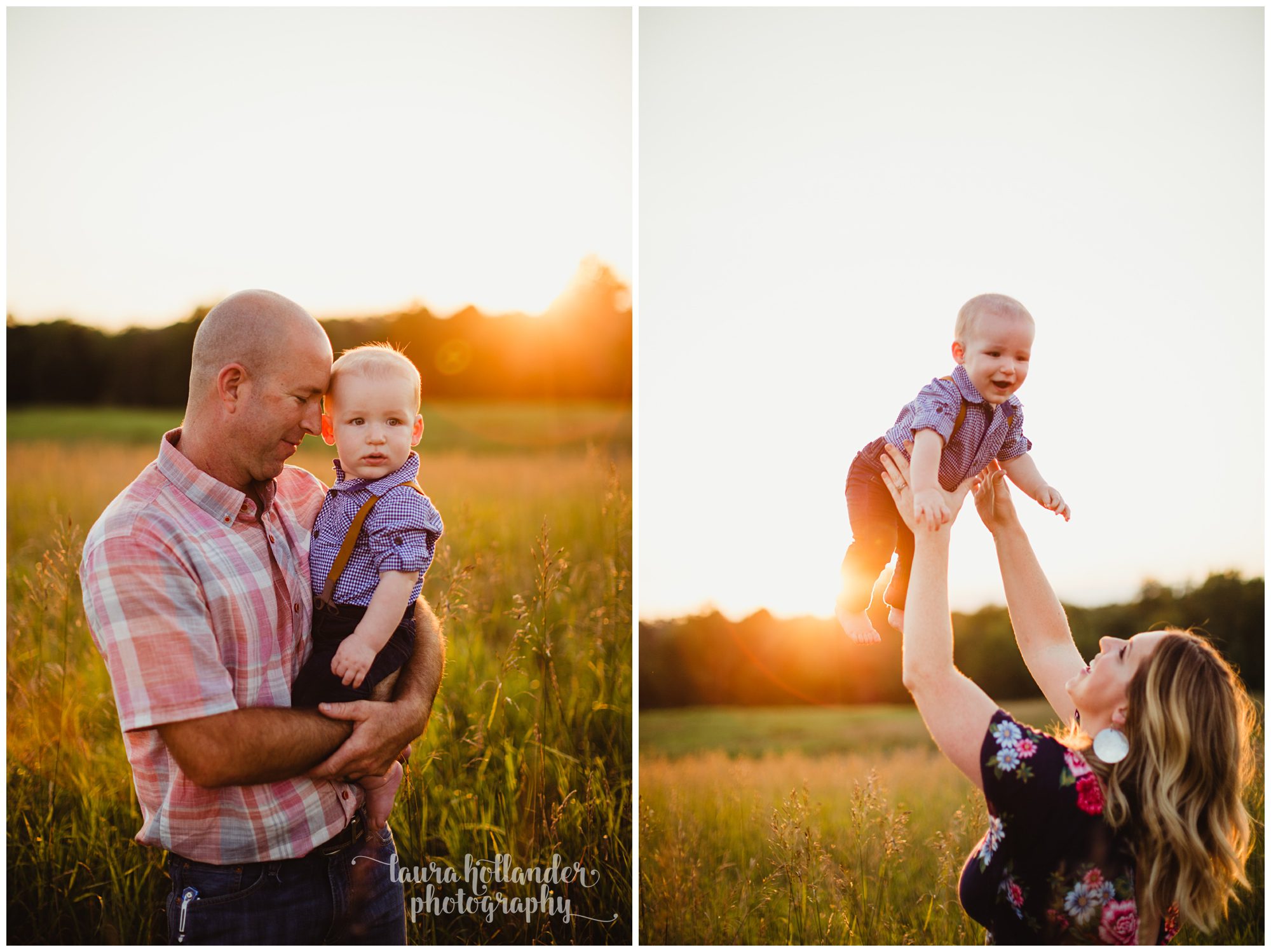 one year milestone, family portraits in a field, Laura Hollander Photography, Battle Creek, MI