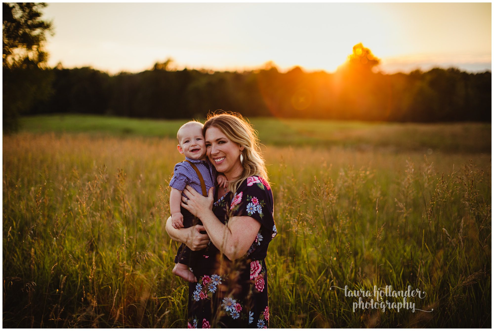 one year milestone, little boy with mom in field, Laura Hollander Photography, Battle Creek, MI