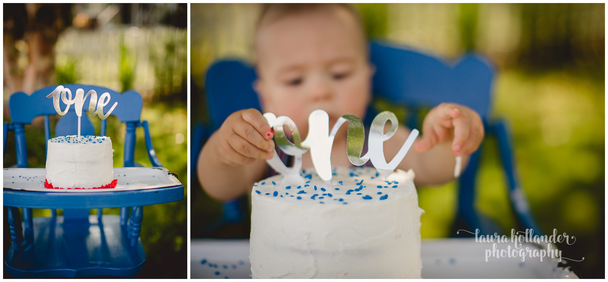 one year milestone, family of three, baby boy with smash cake