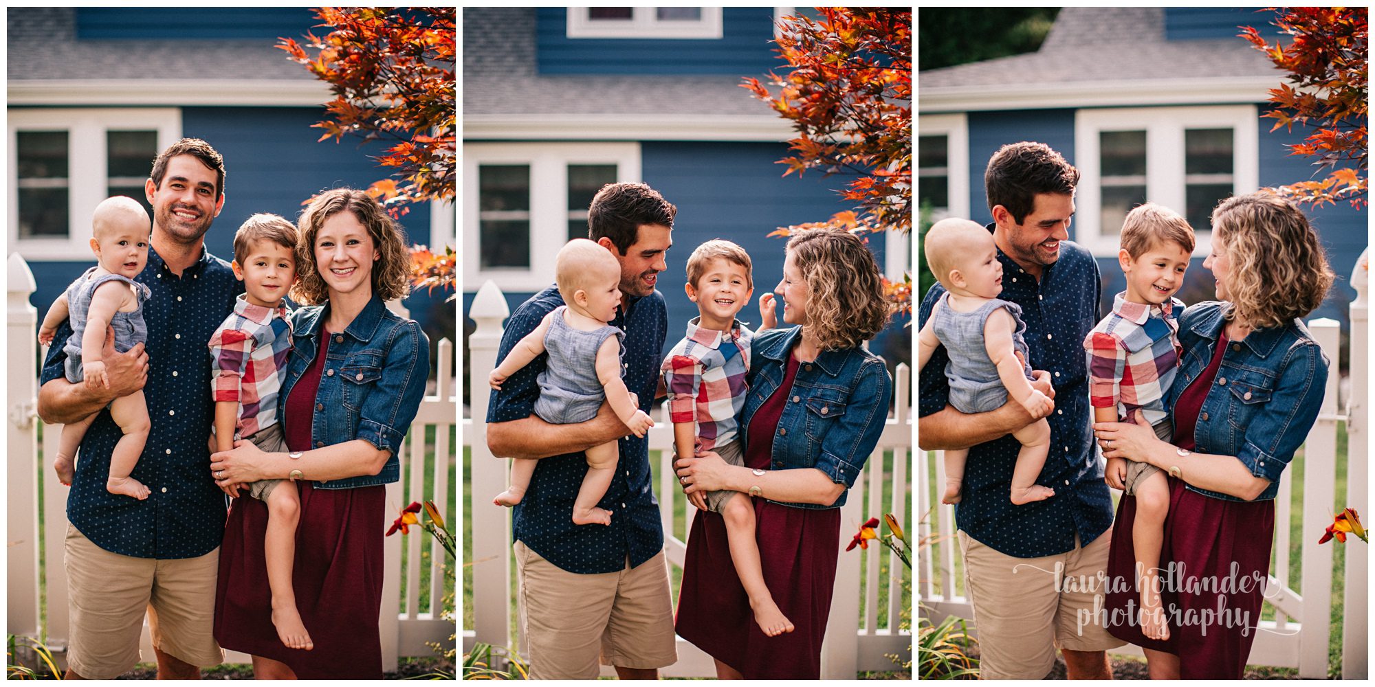 family of four, two brothers, cottage summer mini sessions, Laura Hollander Photography