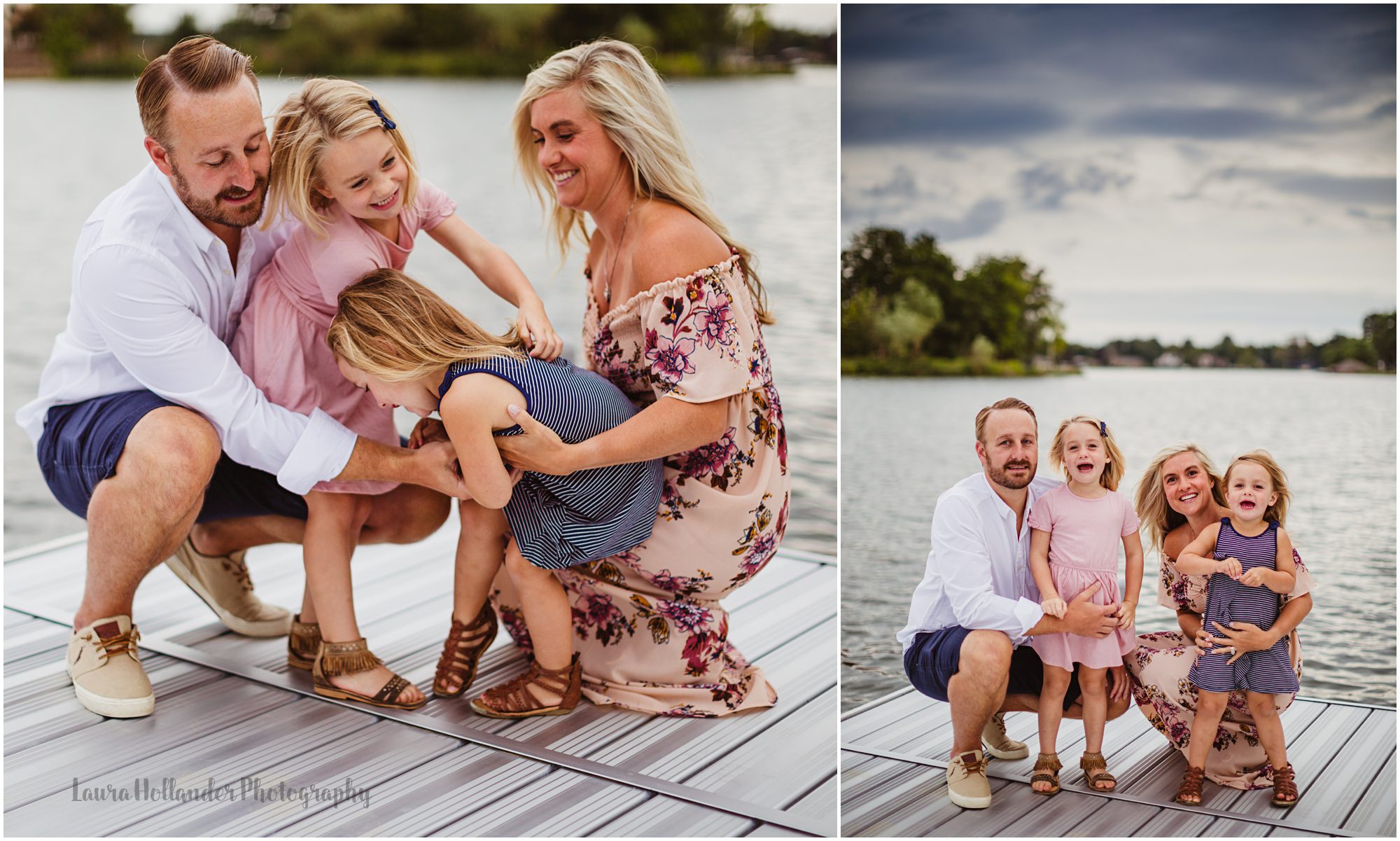 family of four, battle creek family photography, lake session