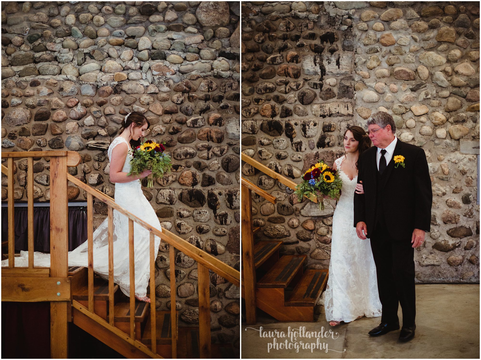 wedding ceremony at Lawton Community Center, MI.  Laura Hollander Photography, Southwest Michigan wedding photographer