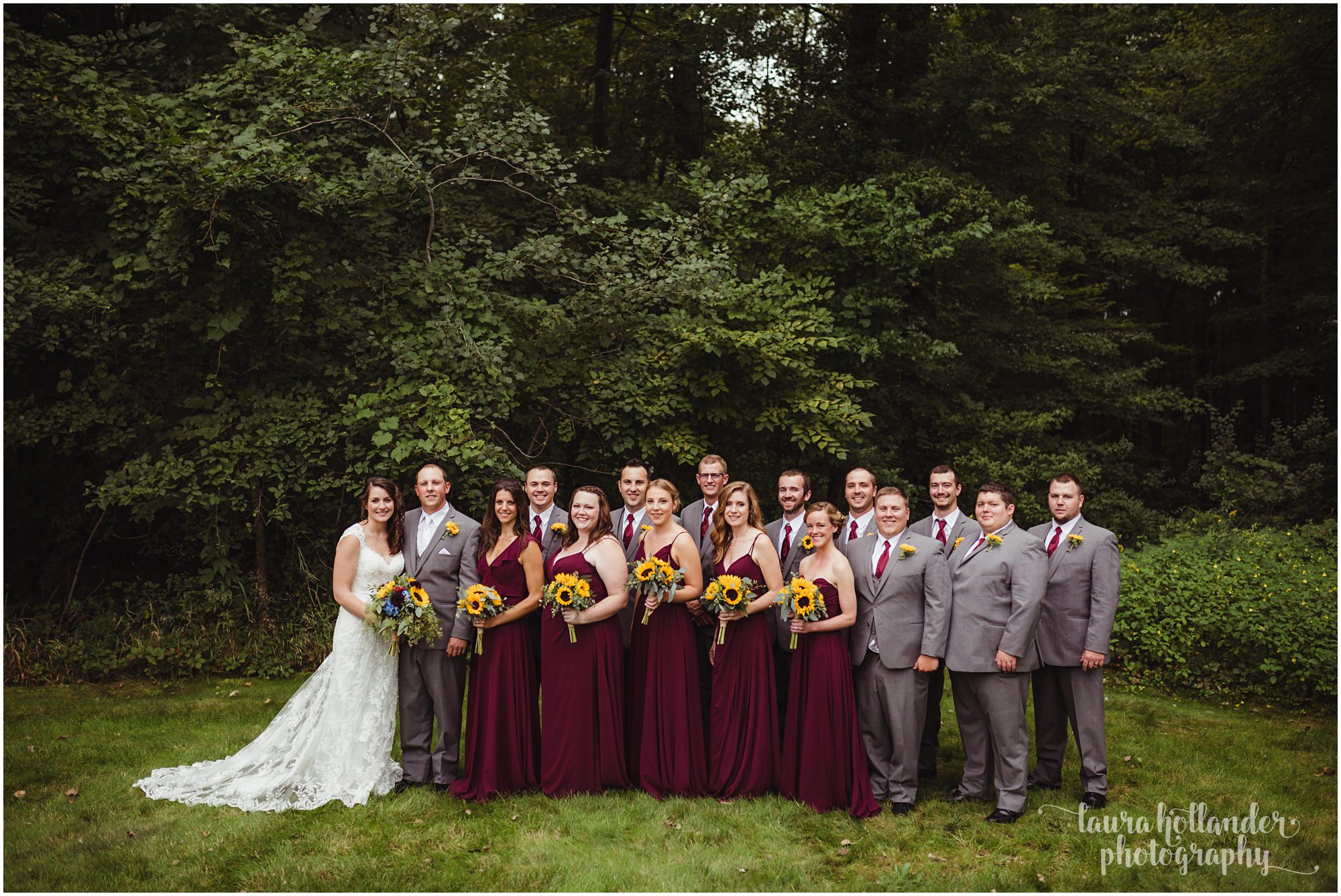 bridal party portraits, Lawton Community Center, MI- Laura Hollander Photography, southwest michigan wedding photographer