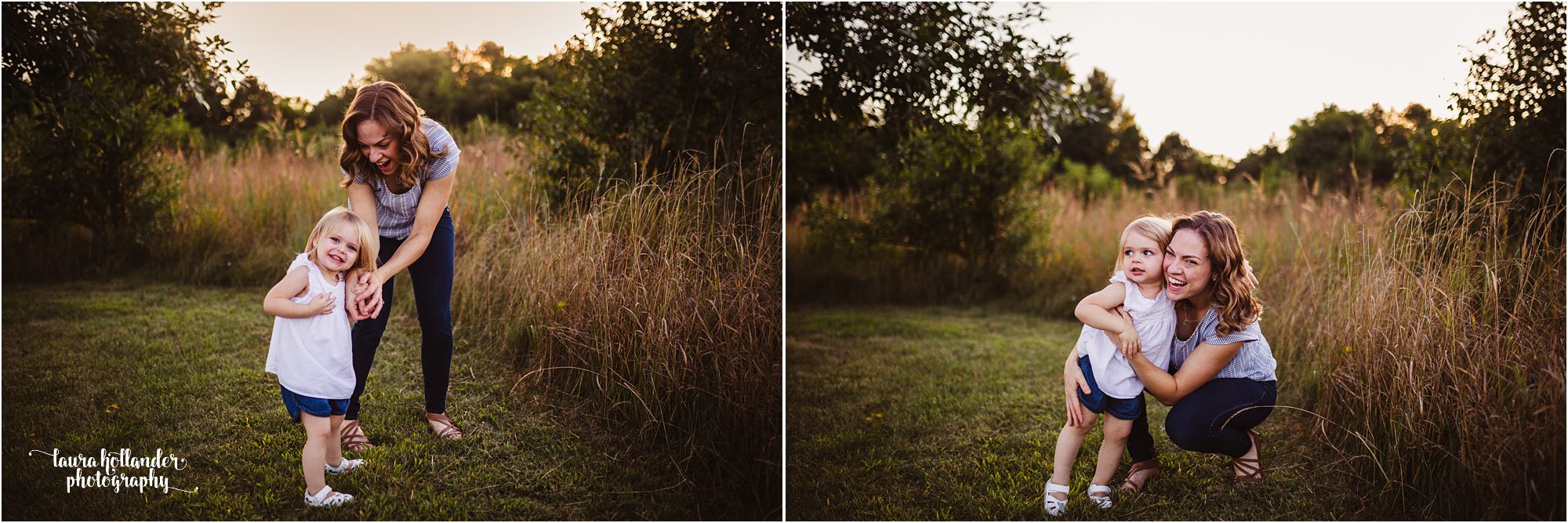 riverside park, battle creek MI, family portrait session at golden hour, Laura Hollander Photography