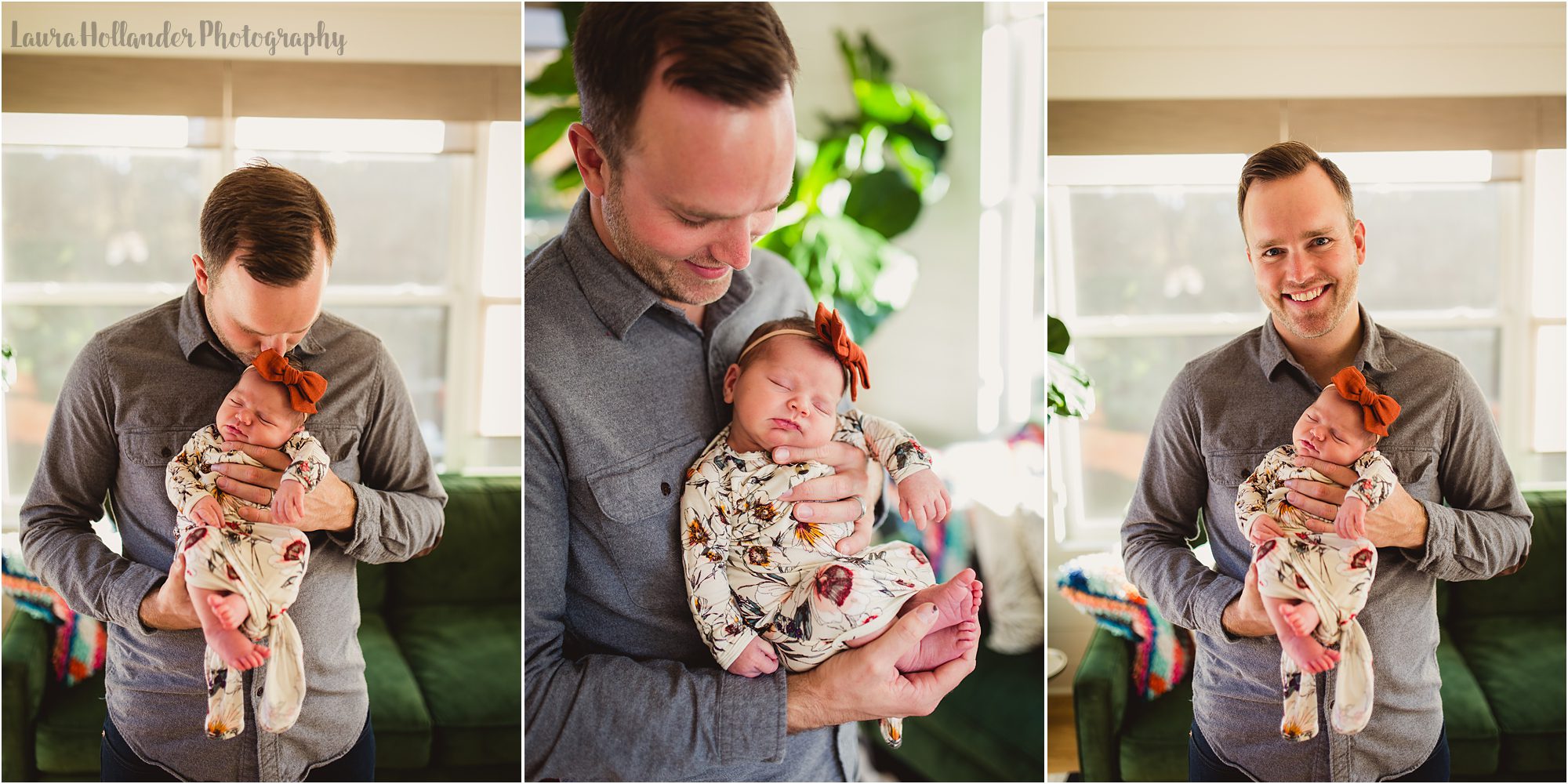lifestyle newborn photography grand rapids, Dad and baby pose-Laura Hollander Photography