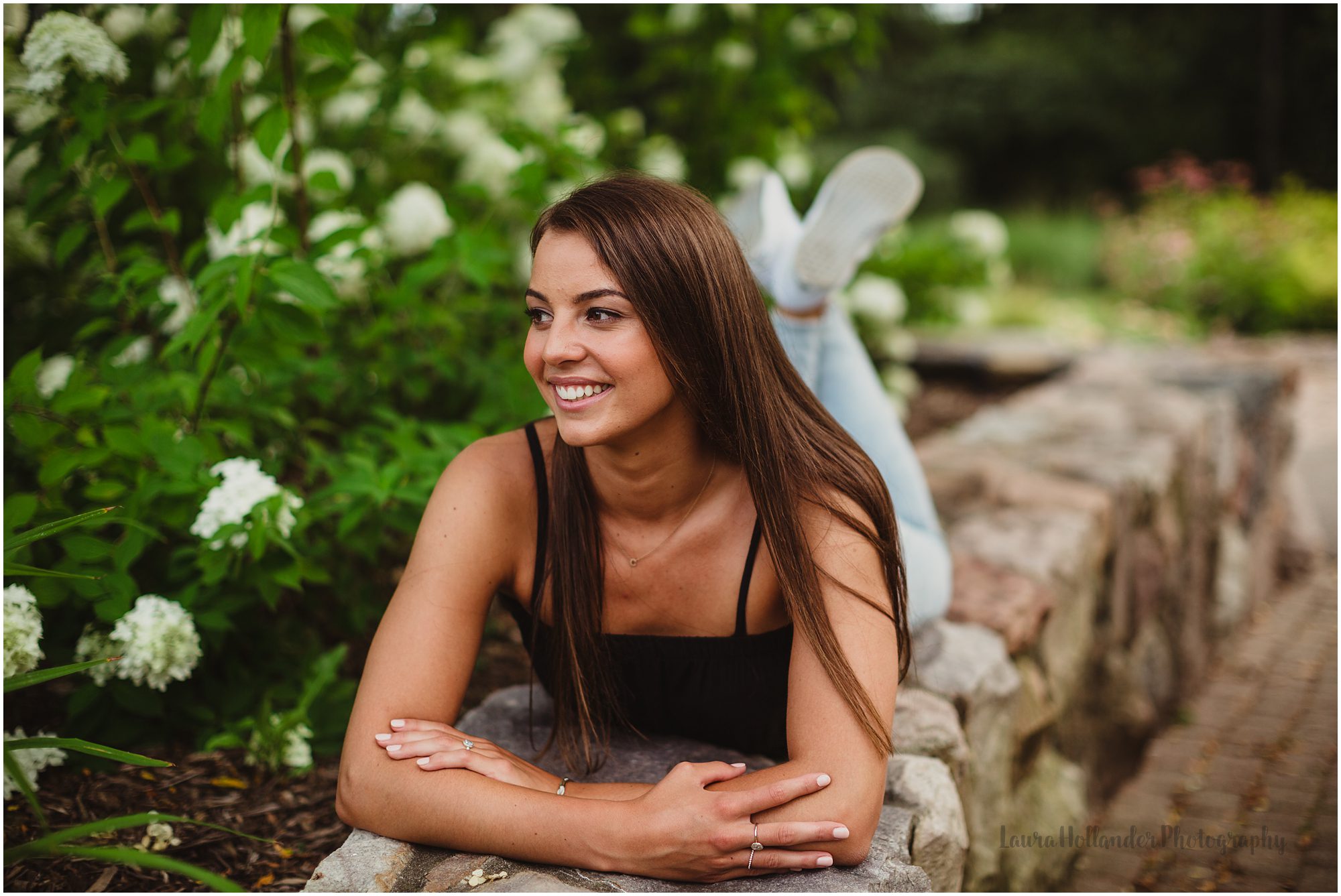 modern senior girl portraits in downtown park setting southest michigan with laura hollander photography