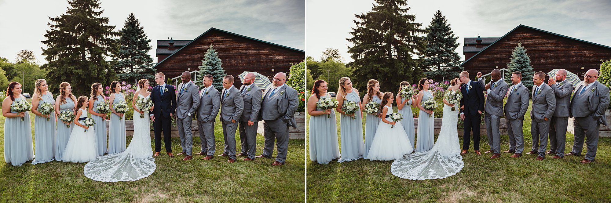 wedding party photos at Fenton Winery and Brewery