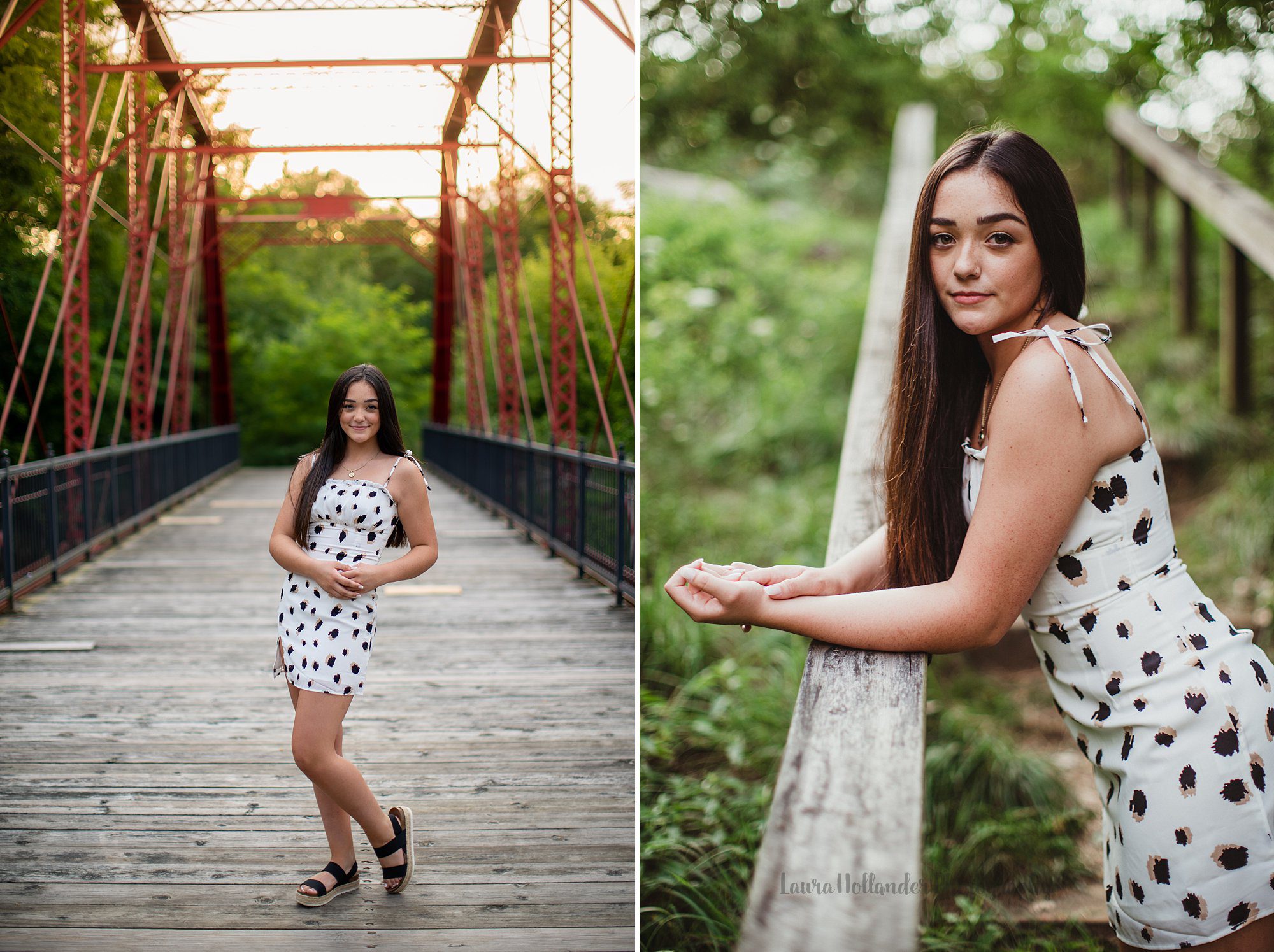 senior girl on bridge
