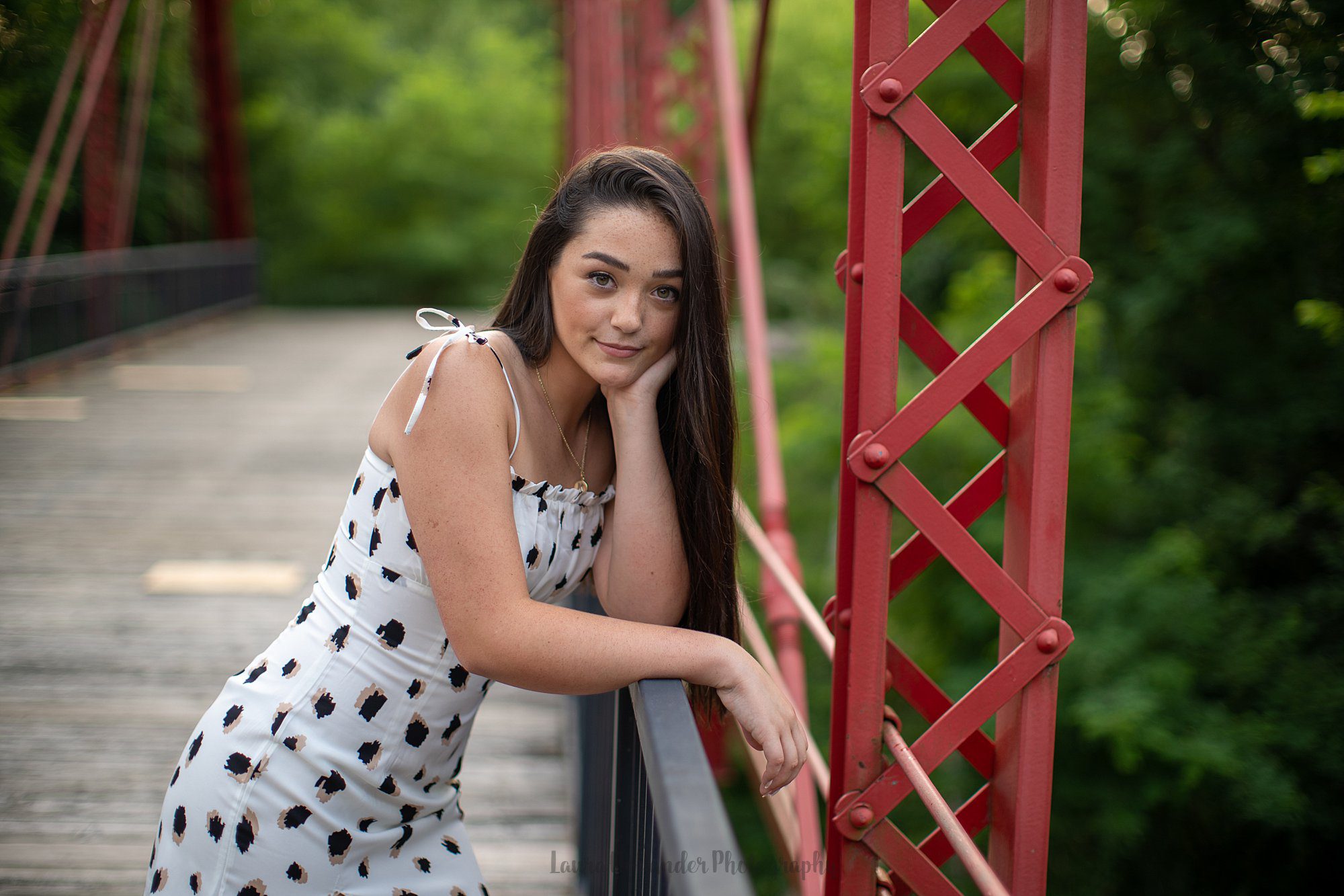 senior girl on bridge